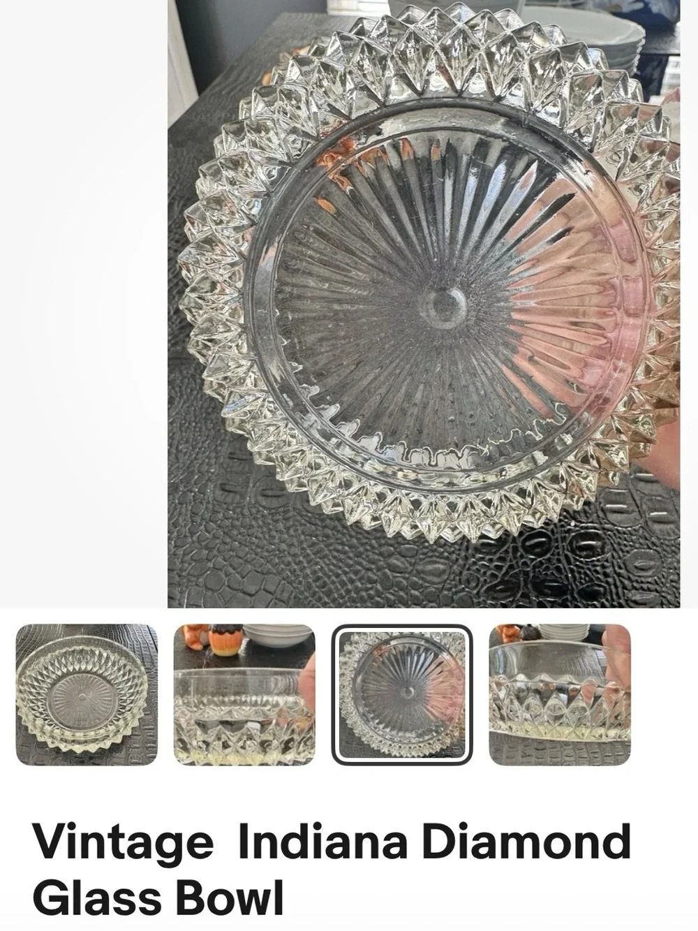 Source Unknown Clear Pressed Glass Serving Bowl